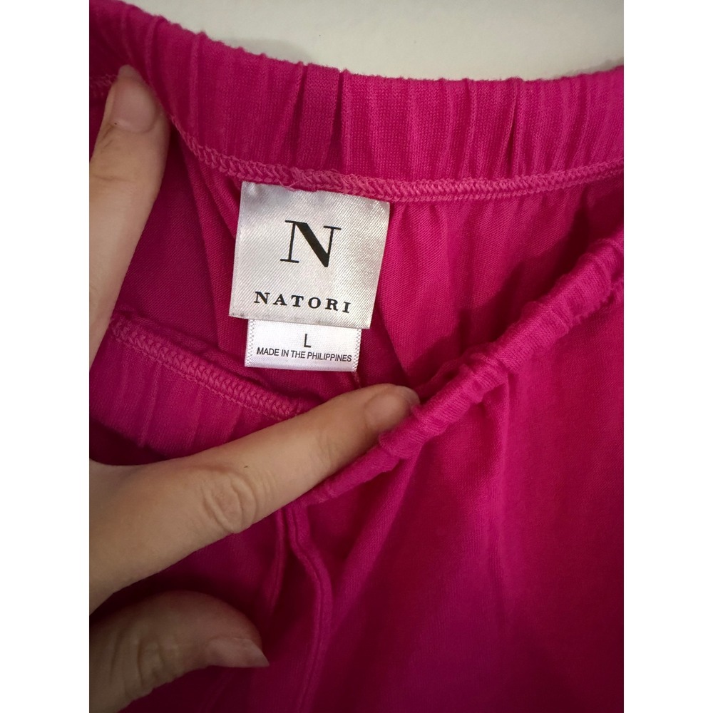 Natori Womens Magenta Pink Wide Leg Pajama Pants Drawstring Lounge Sleepwear L - Picture 2 of 4